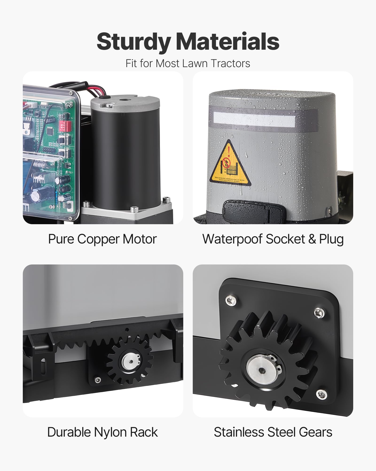 VEVOR Motorisation de Portail Coulissant, 280 W, Ouvre-Portail Solaire Électrique pour Portes 20 m et Charge 816 kg, Moteur de Porte Coulissante à Crémaillère, Système d'Ouverture de Portails d'Allée