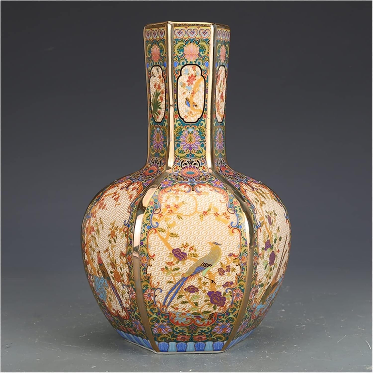 Vase Desktop Ceramics Ornaments Enamel Celestial Globe Vase Antique Porcelain Hallway Dried Flower