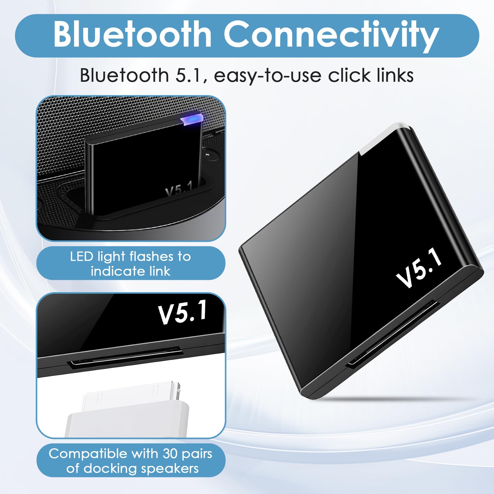 Récepteur Bluetooth 5.1 30 Broches Adaptateur Voiture Bose Sound Dock