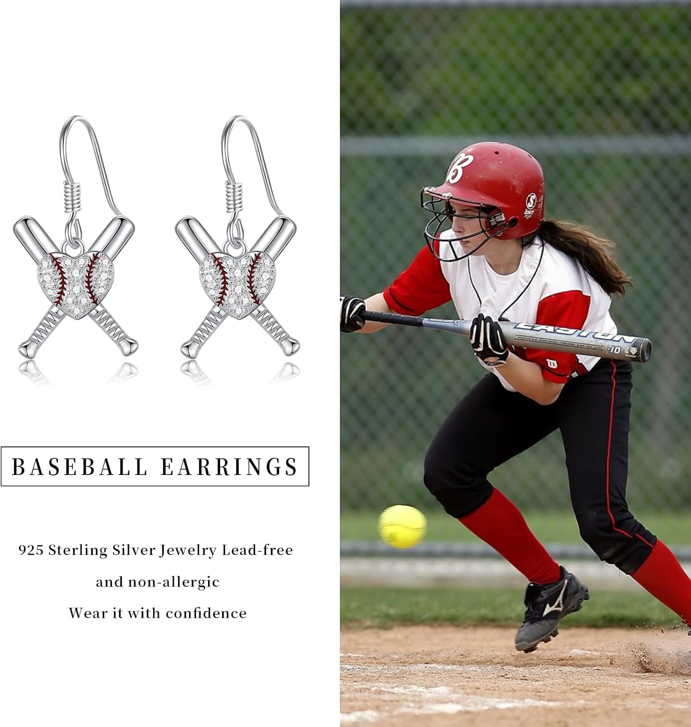 Soccer/Volleyball/Football/Basketball Earrings 925 Sterling Silver Sports Dangle Earrings Soccer Jewelry Gifts for Women