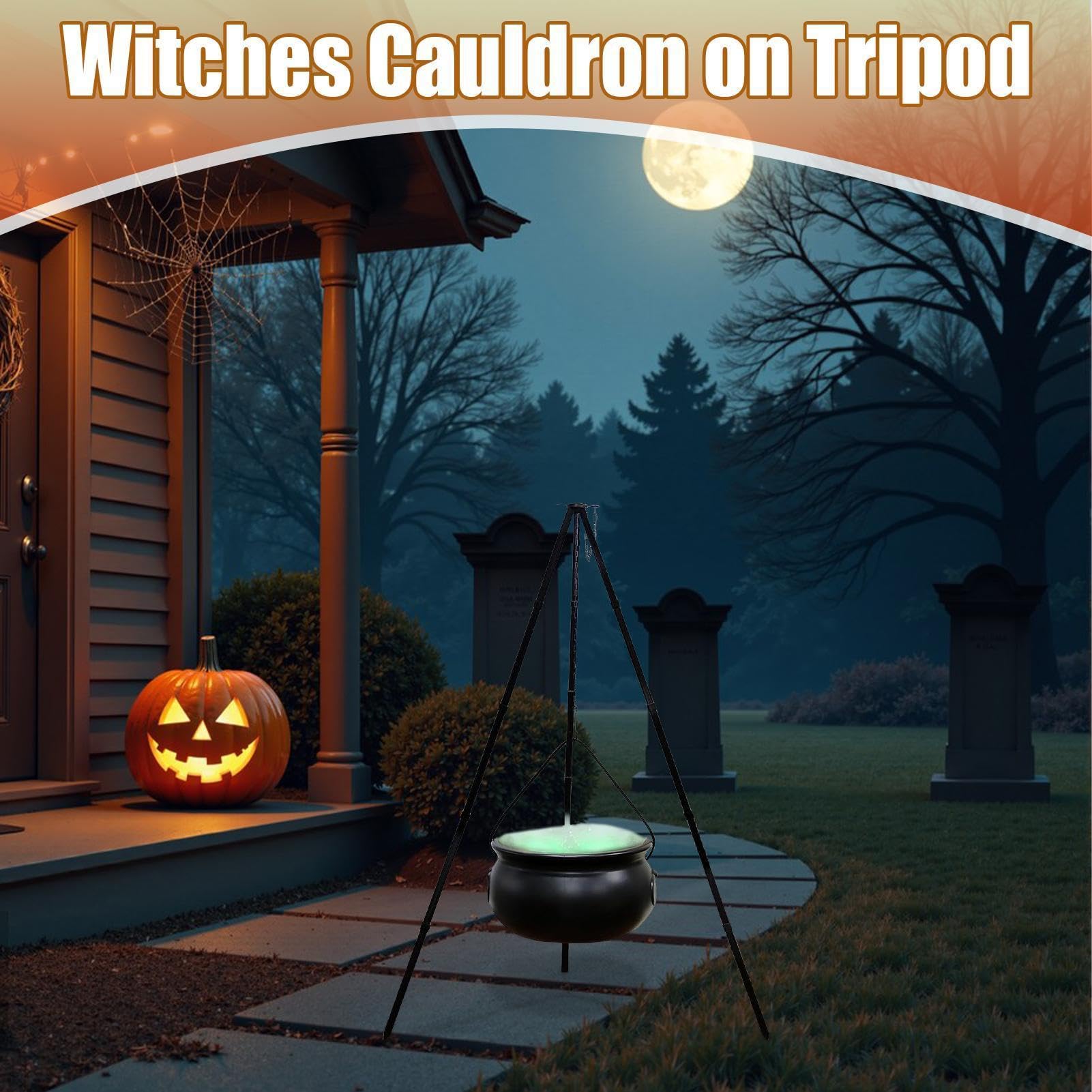 Halloweenowy Kocioł Czarownicy Vintage Dekoracyjna Miska Na Słodycze Z | Garnek Czarownicy do Ogrodu Przyjęcia Plenerowego Nawiedzonego Domu Patio Ganku Podwórka T