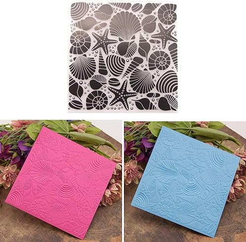 Miniatura 7 de SUPVOX Plantilla de plantillas de troqueles de corte de bricolaje náutica con estrella de concha de mar Carpeta de grabación en relieve de plástico