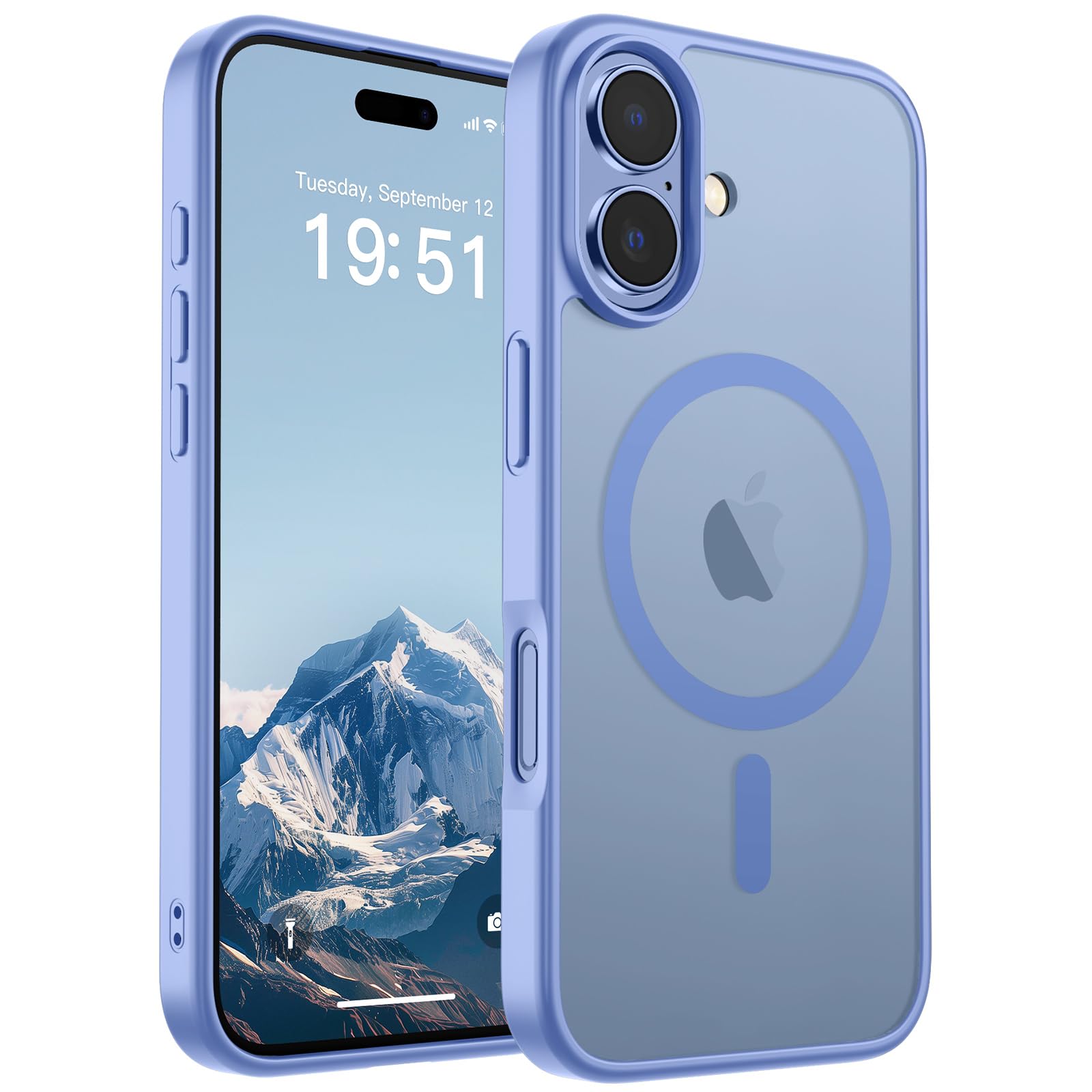 SUPFINE Magnetic for iPhone 17 Case (Compatible with MagSafe)(Military Grade Drop Protection) Translucent Matte Shockproof with Anti-Fingerprint Phone Cover 2025,Blue Purple