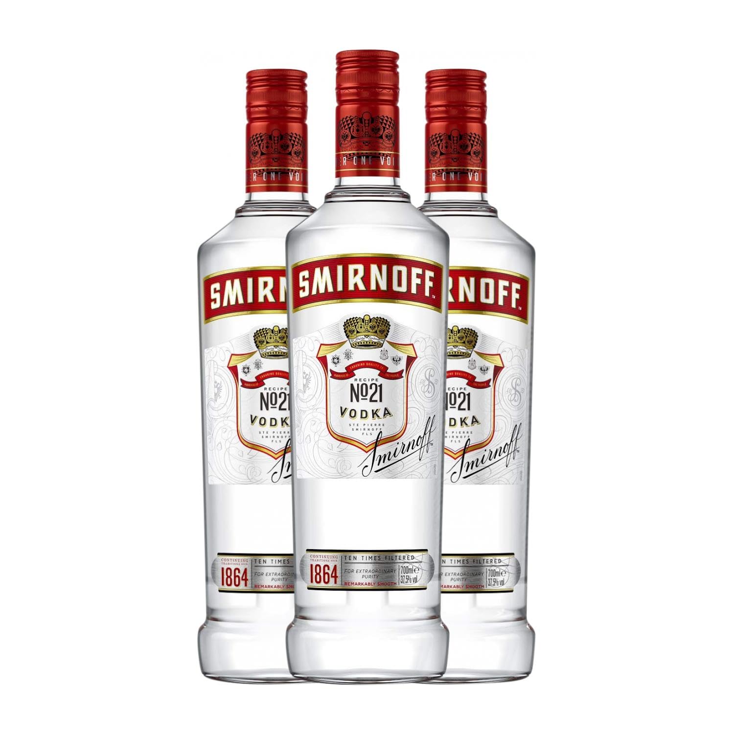 Vodka Smirnoff Red Label 70 cl (Caja de 3 Botellas de 70 cl)