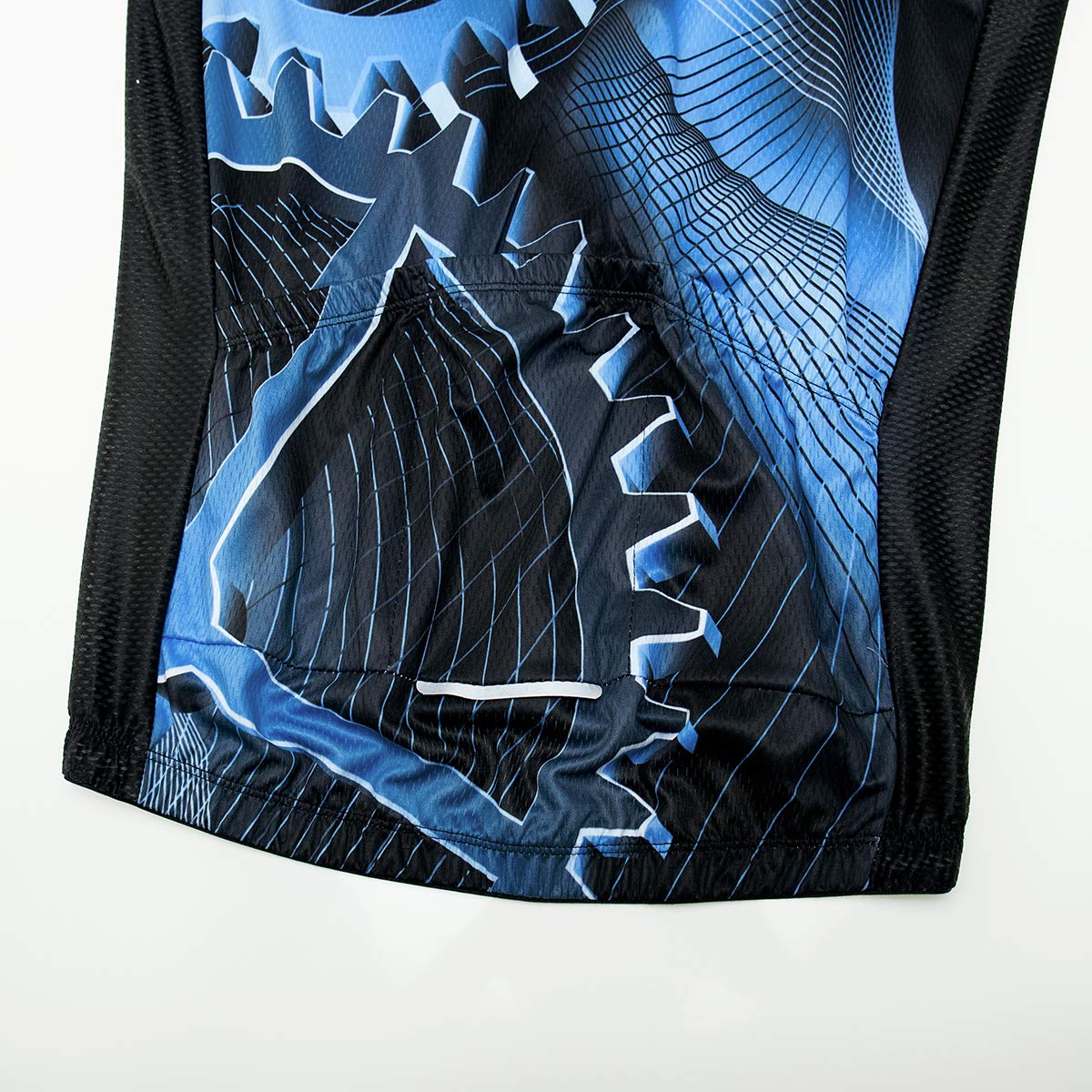Maglie da ciclismo da uomo Top Camicie da ciclismo a maniche lunghe con cerniera completa Pocket Gear Blu, Blu