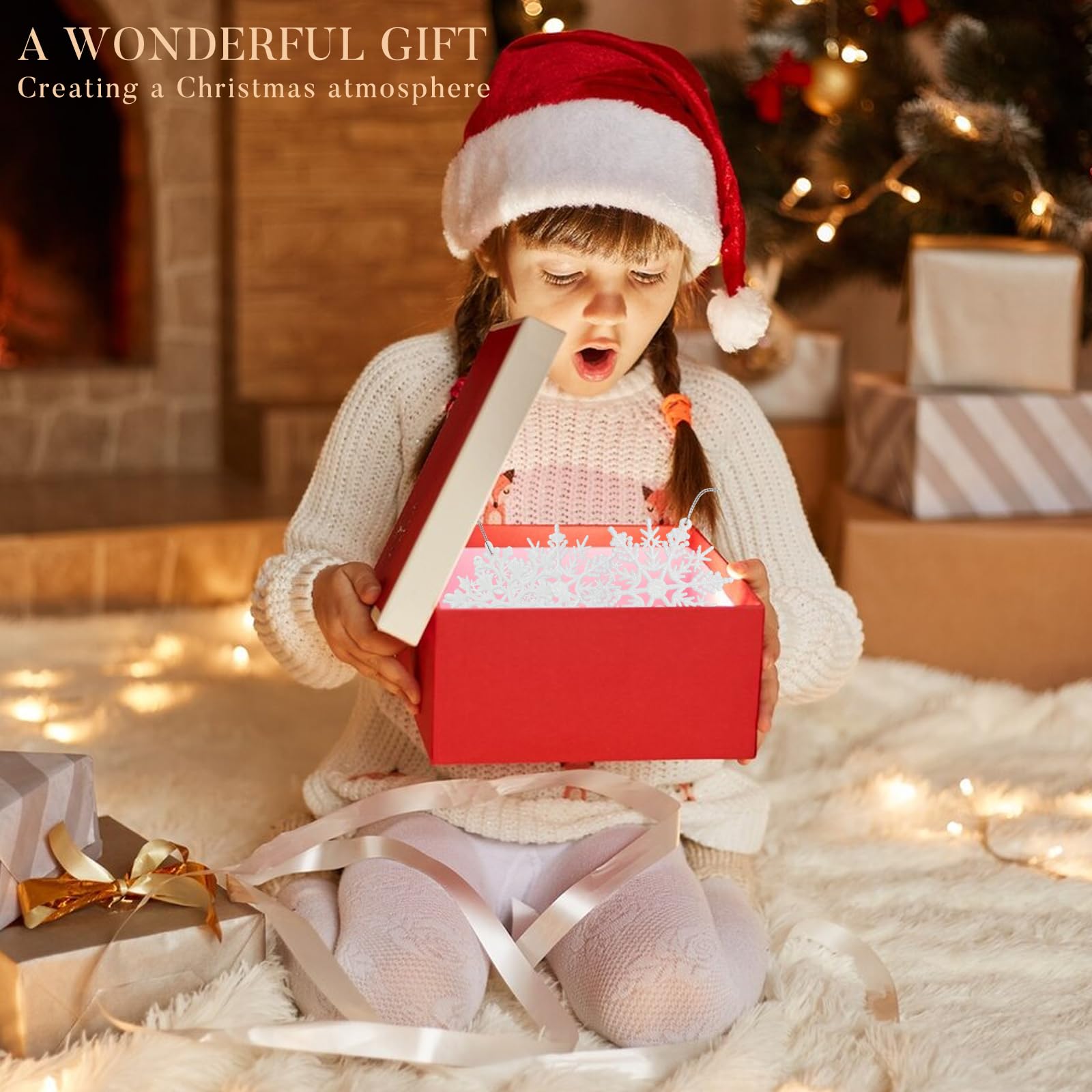 Amazon.co.jp: Langley ホワイトクリスマススノーフレークオーナメント