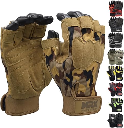 Miniatura 18 de MRX - Guantes de levantamiento de pesas para hombres, guantes de entrenamiento para hombre, guantes de levantamiento de muñeca, guantes de gimnasio