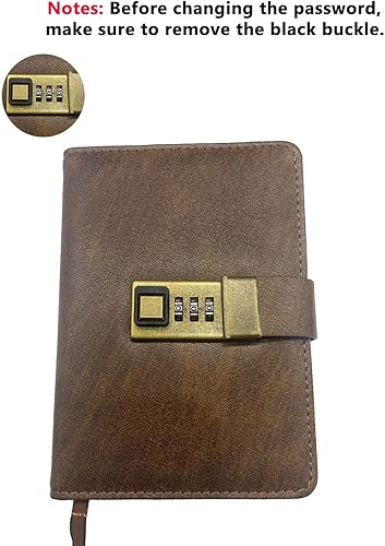 Miniatura 4 de WEMATE Diario con cerradura, diario A6 de piel sintética con candado, 240 páginas, cuaderno de contraseña con bolígrafo y caja de regalo, diario de