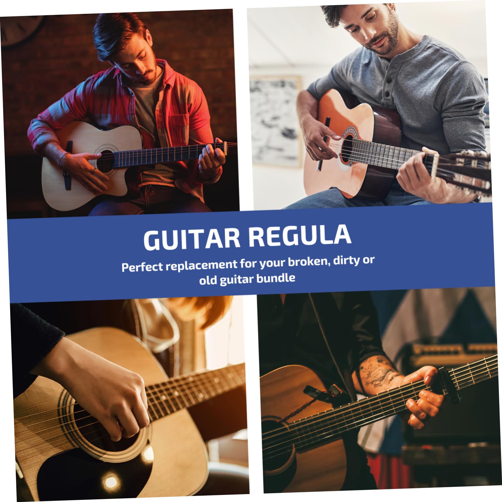 Yardwe 10Pcs White Abs Guitar Binding Strips Musical Instrument Accessories for Electric and Acoustic Guitars