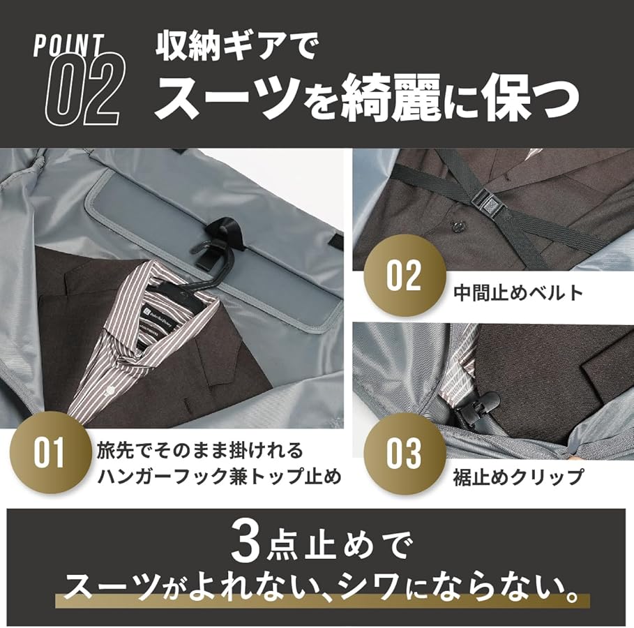 Amazon.co.jp: [COMPASS+] ガーメントダッフルバッグ スーツ 持ち運び