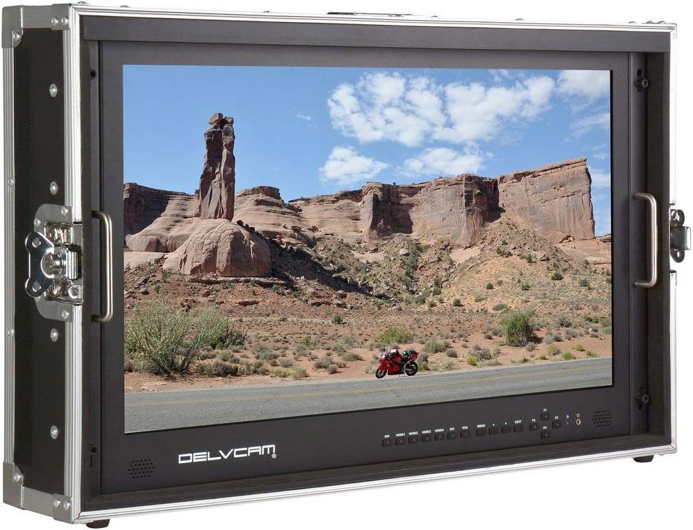 Delvcam DELV-4KSDI28 4K UHD Multi-Format 28" Quad View LED Broadcast Monitor, 3840x2160, Mounted in Rugged Case