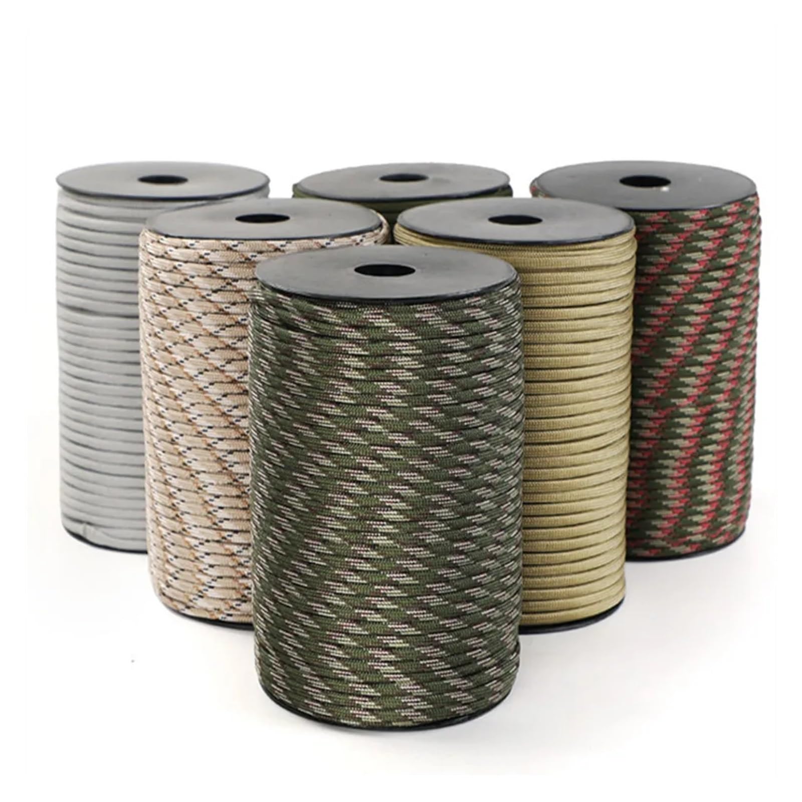 Paracorde 650 Paracord 9 hebras 4mm Cuerda de paracaídas Accesorios Camping DIY Tejido Equipo Supervivencia al Aire Libre Tienda(9C Black,100M)