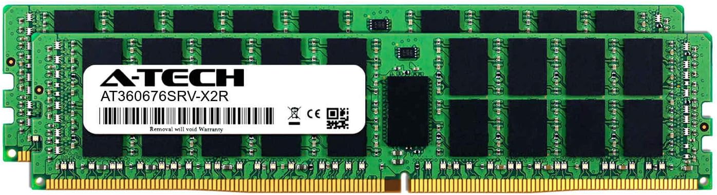 A-Tech 64GB Kit (2 x 32GB) for Intel Xeon E5-2620V3 - DDR4 PC4-19200 2400Mhz ECC Registered RDIMM 2rx4 - Server Memory Ram (AT360676SRV-X2R5)