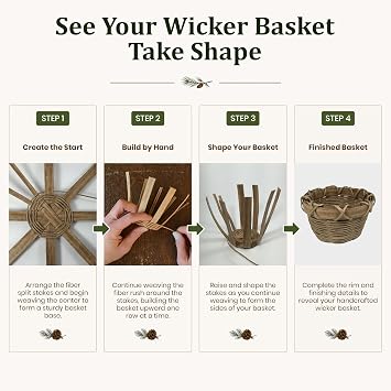 Traditional Craft Kits Wicker Basket Weaving Kit for Beginners