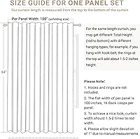 Vista 7 de 100% Blackout Shield Linen Blackout Sliding Door Curtains for Living Room, Back Tab/Rod Pocket Thermal Insulated Curtains for Sliding Glass Doors, 1