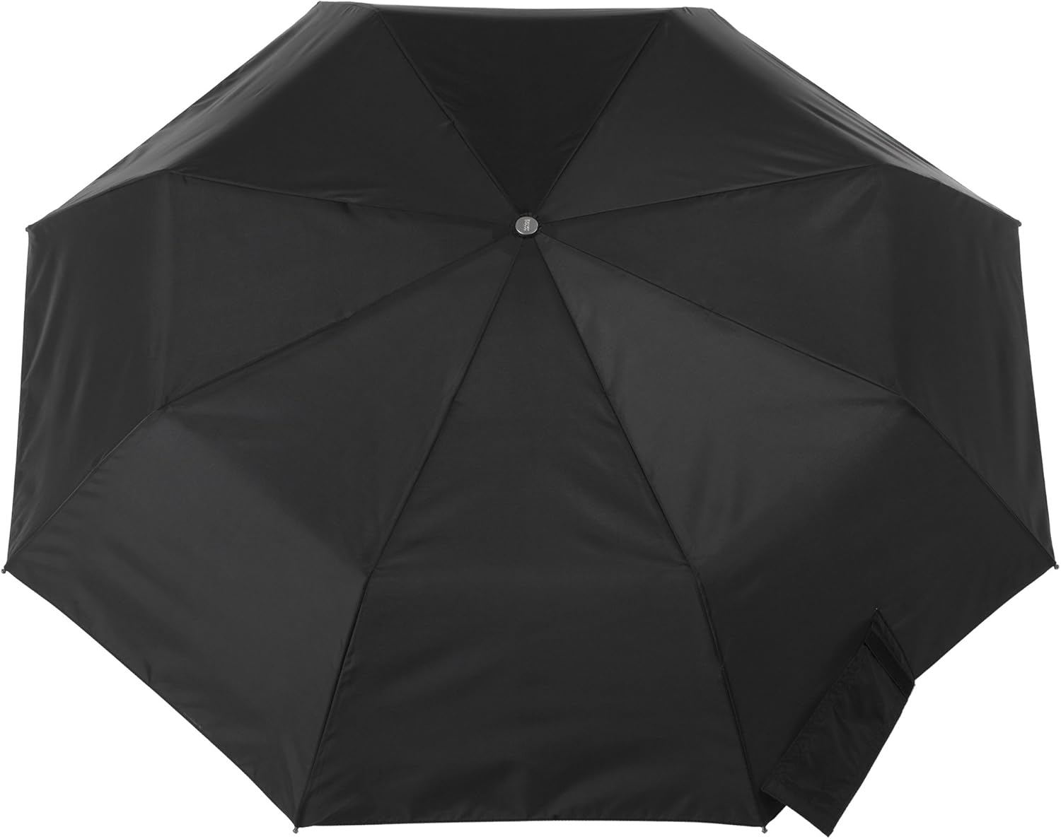 totes Automatic Open Wooden Handle Umbrella, Black