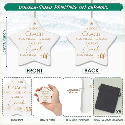 Miniatura 2 de 5 piezas de adornos de entrenador de agradecimiento, regalo de agradecimiento para entrenador, regalo de Navidad para mujeres y hombres, para colgar