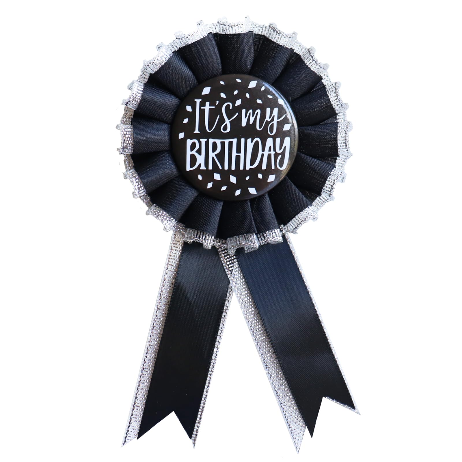 Happy Birthday Brooch Pin - Satin Fabric Rosette Badge For Party Decor - View #5