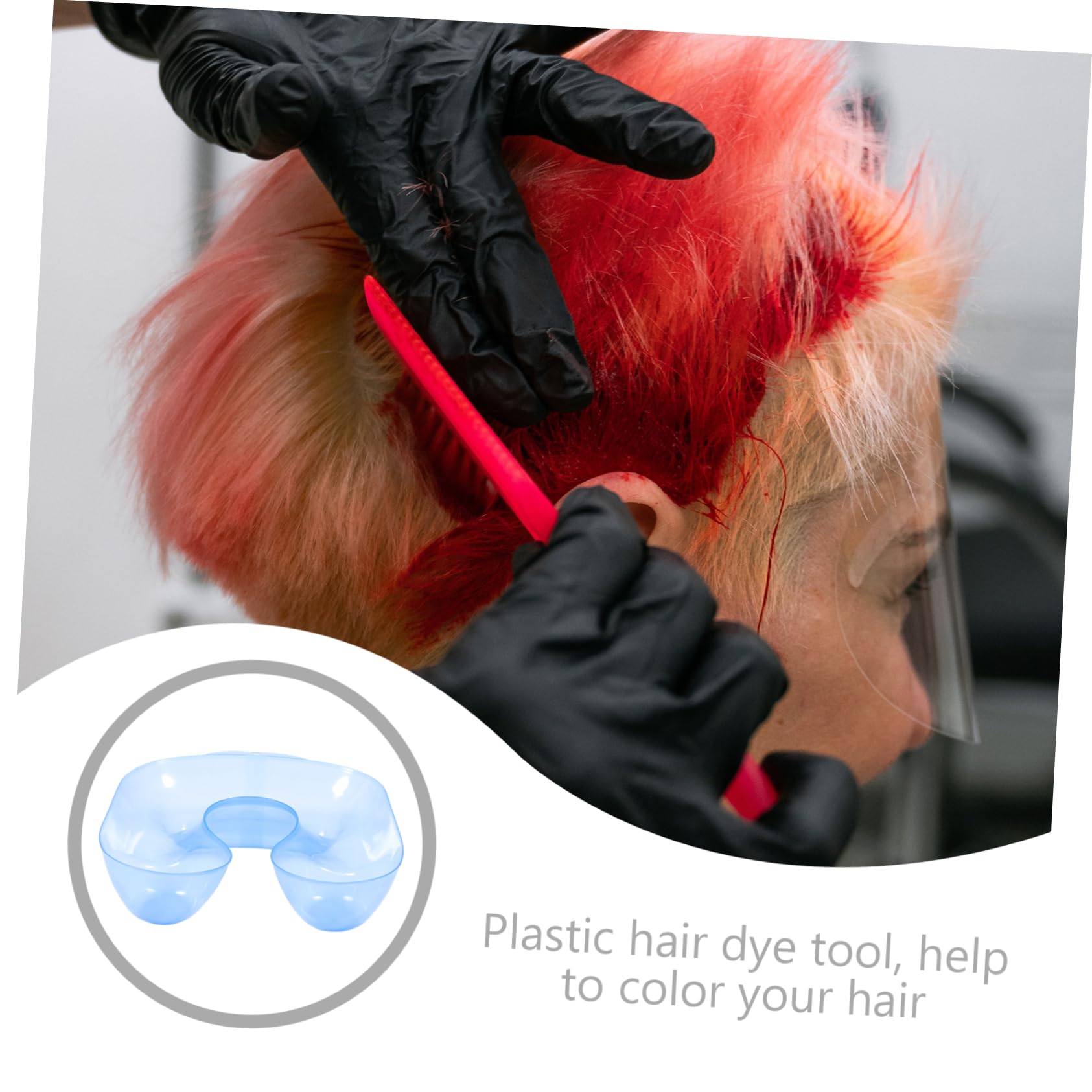 FOMIYES Bandeja Lisa de Cabello Cuello para Teñir Cervical el Cojín Plástico Azul y Superficie para Salón Profesional Peluquería