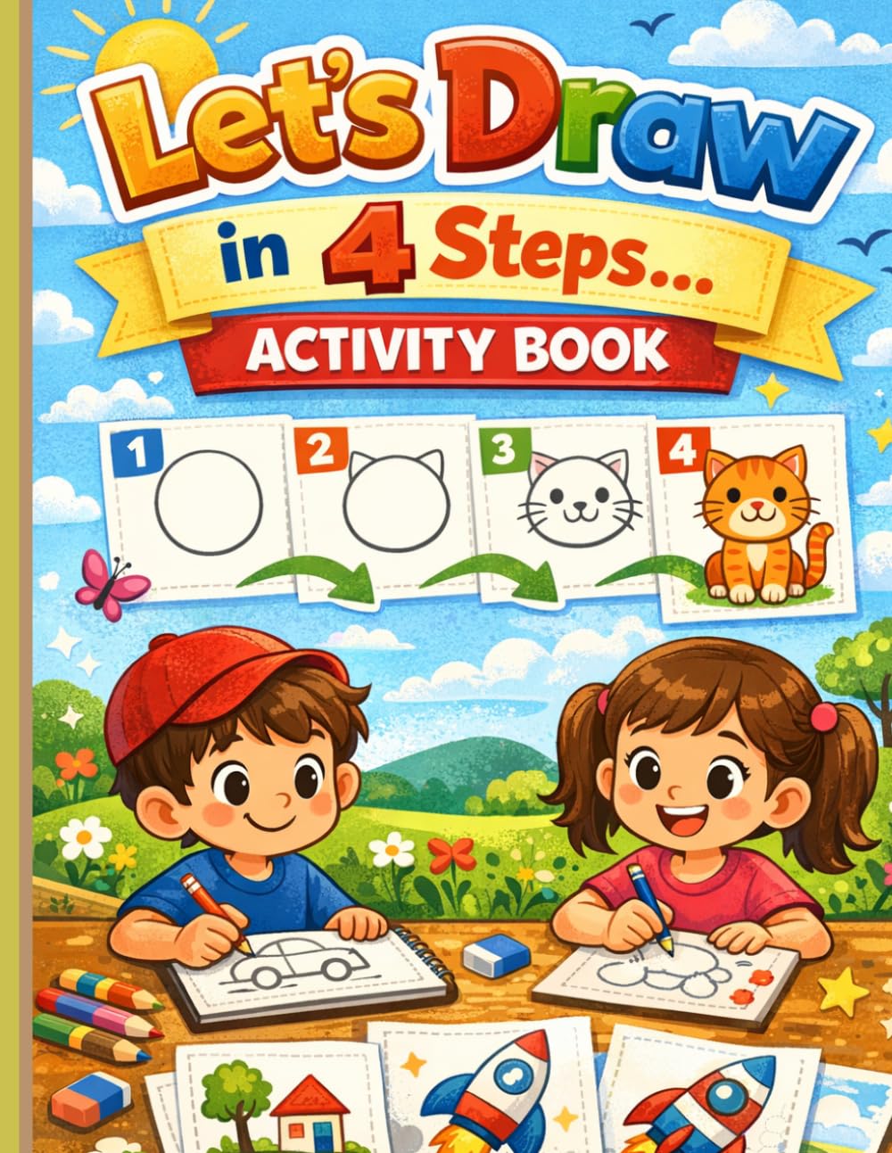 Let’s Draw in 4 Steps: A Fun & Easy Step-by-Step Drawing Book for Little Artists Ages 3-6 (Activity Books (Mixed Learning))