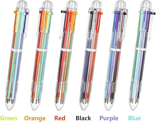 Miniatura 2 de DRPHKTT Paquete de 36 bolígrafos multicolores, 6 en 1, bolígrafos retráctiles multicolor con 0.028in, divertidos regalos para niños, adolescentes,