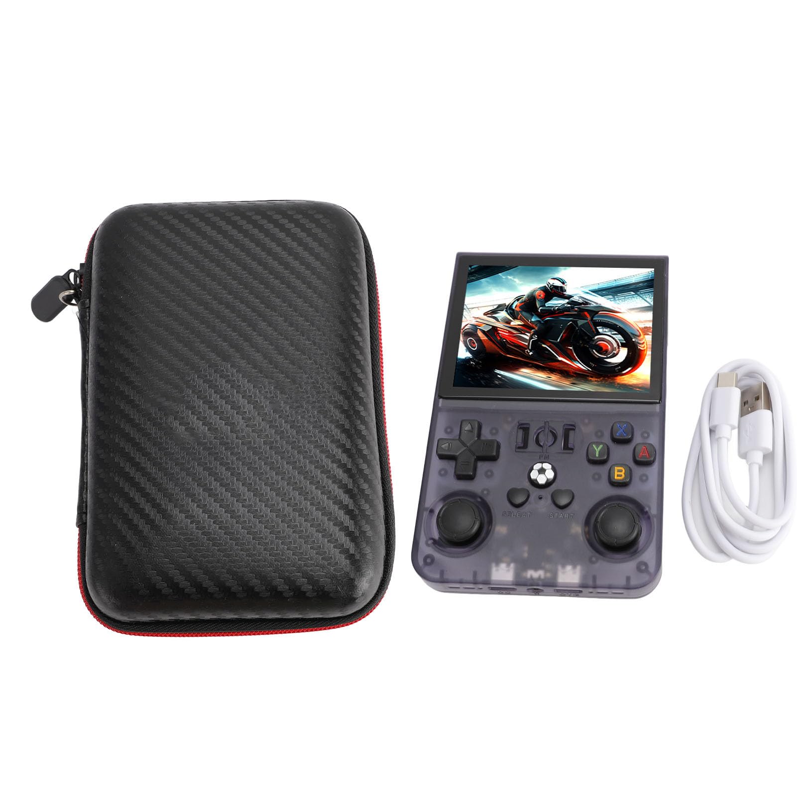 Consola de juegos portátil, consola retro con pantalla IPS de 3,5 pulgadas, batería de 4000 mAh y chipset RK3326, consola de bolsillo compacta para uso en casa como en (ShChGB)