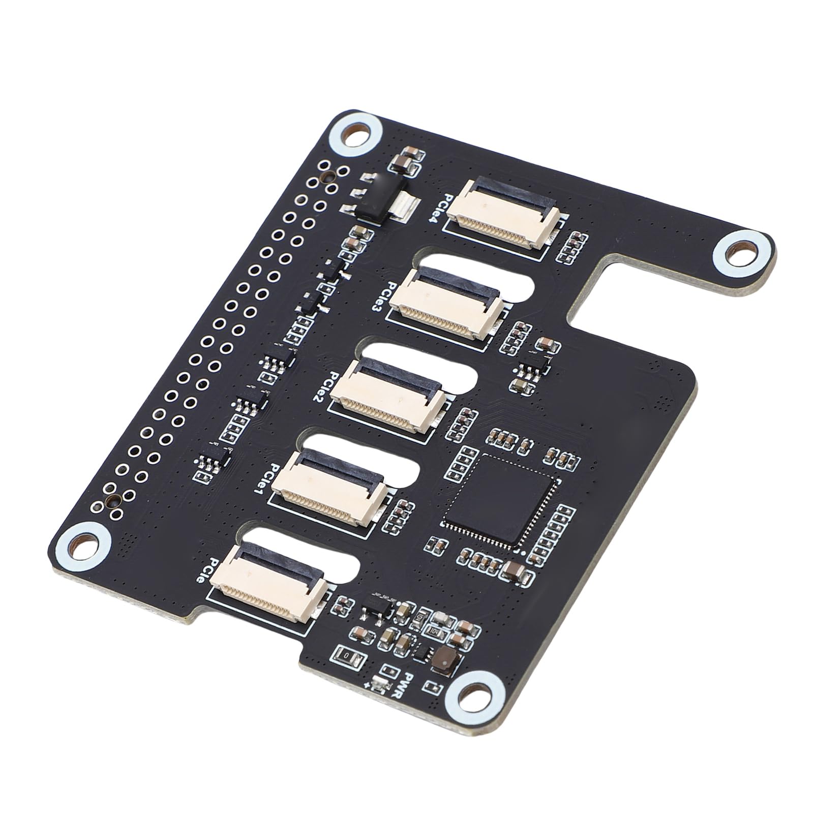 Fabater Scheda Adattatore PCIe a 4 FFC per RasPi 5, Strumento Essenziale per Espandere le capacità PCIe, 1 unità, Materiale PCB