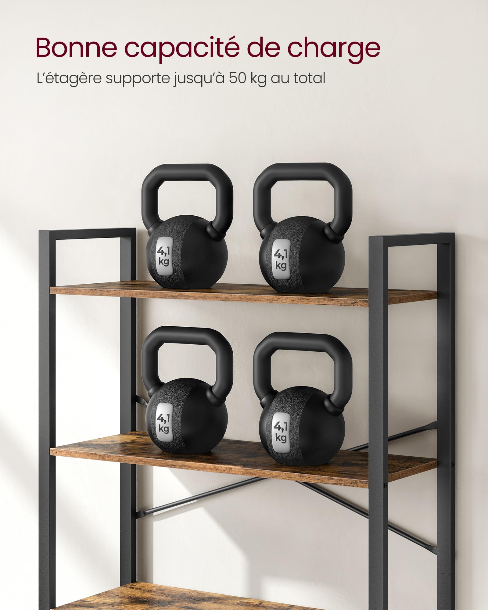 Étagère Industrielle VASAGLE 6 Niveaux - 186cm | Marron/Noir | Charge 23kg/étagère