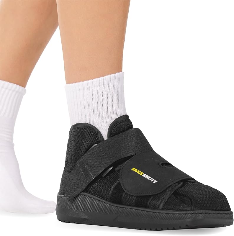 BraceAbility Closed Toe Medical Walking Shoe - Lightweight Broken Toe Cast Boot, Fracture Foot Brace for Metatarsal Stress Fracture, Post-op Bunion, Hammertoe Surgery Recovery - For Men or Women (XL)