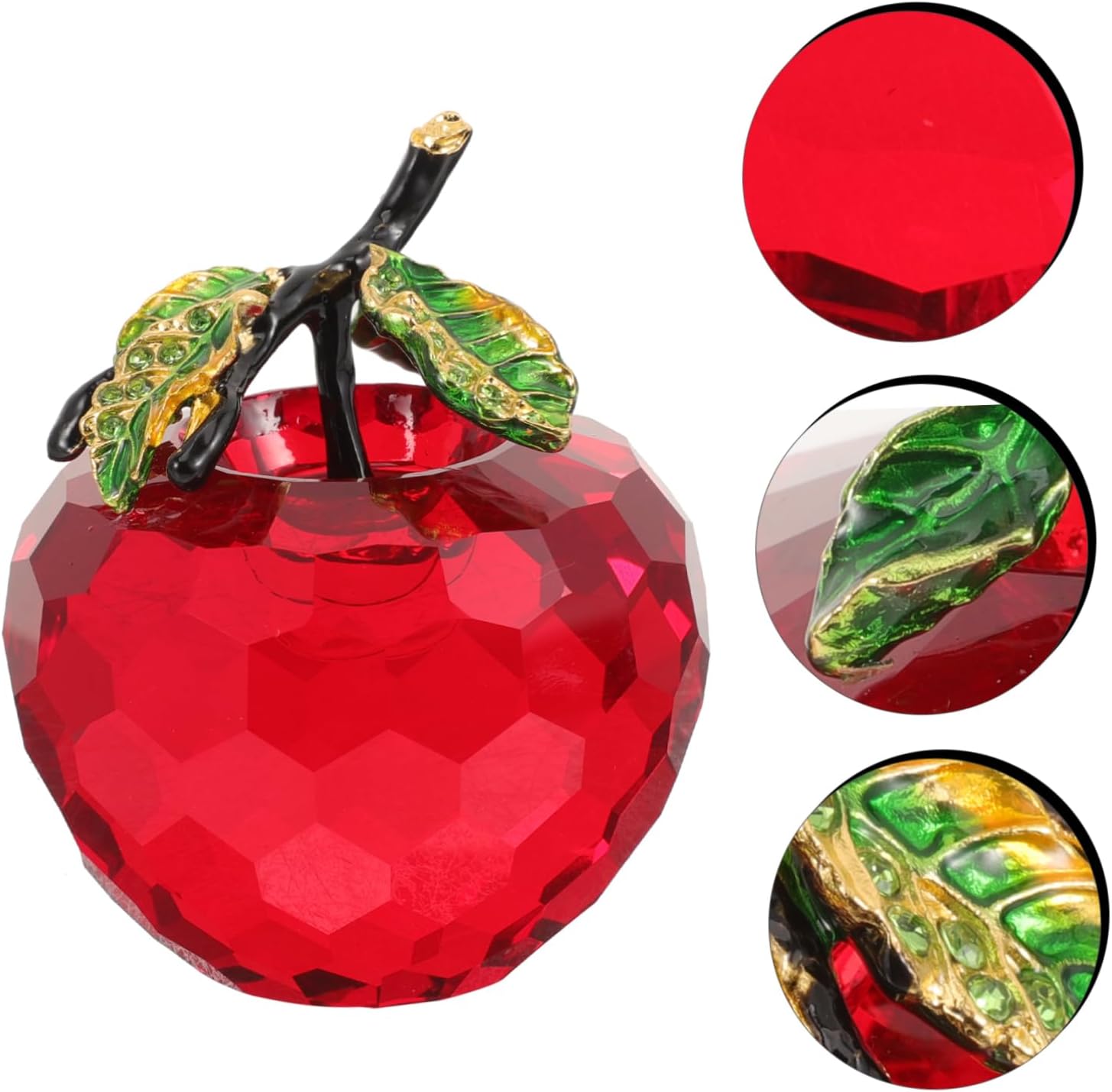 Crystal Decorative Ornament Natural Crystal Enamel Leaves for Home Decor Christmas Weddings and Special Occasions