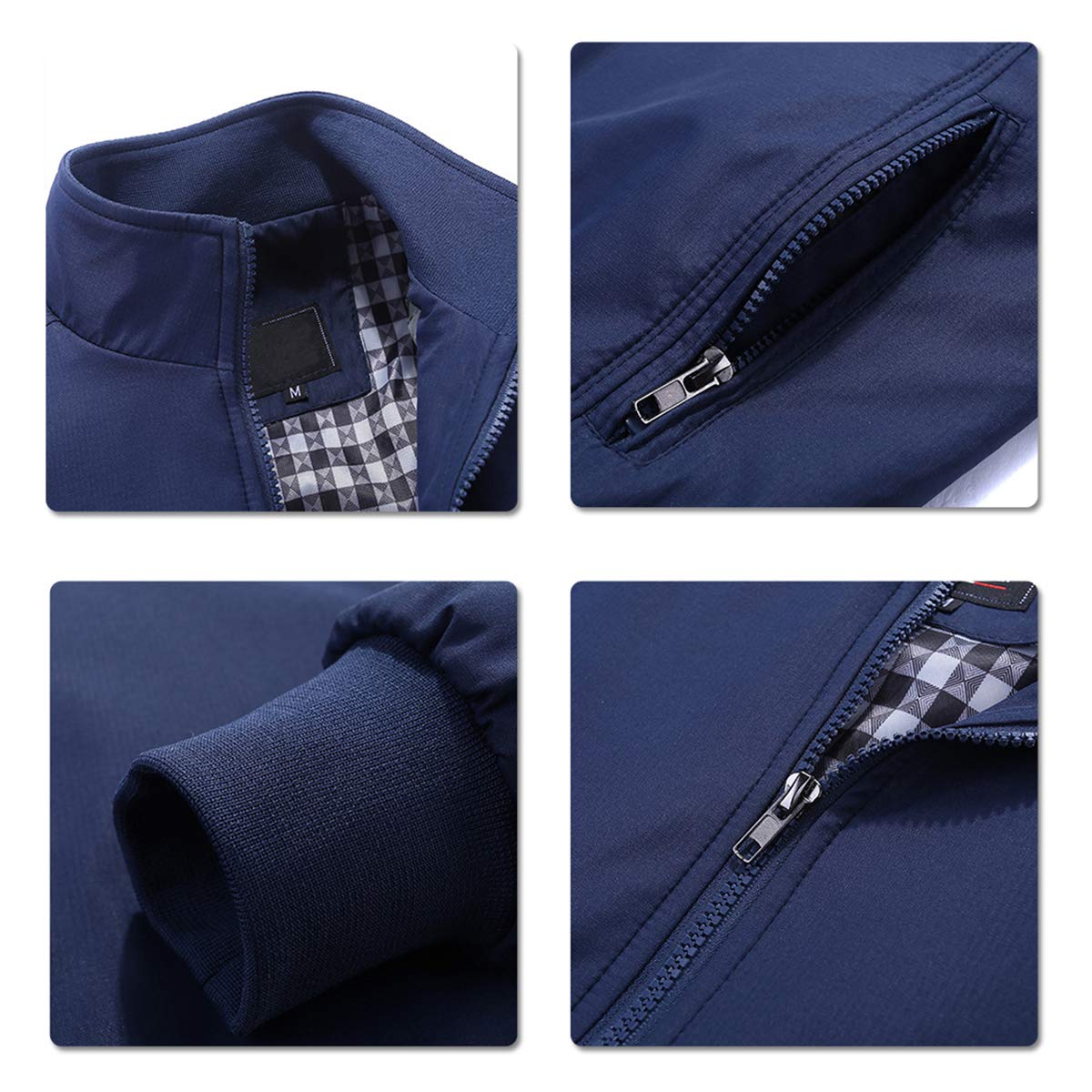 Allthemen Giubbotto da uomo invernale caldo da aviatore leggero giacca tattica militare casual autunno giacca sportiva maniche lunghe zip primavera collo alto taglio vento