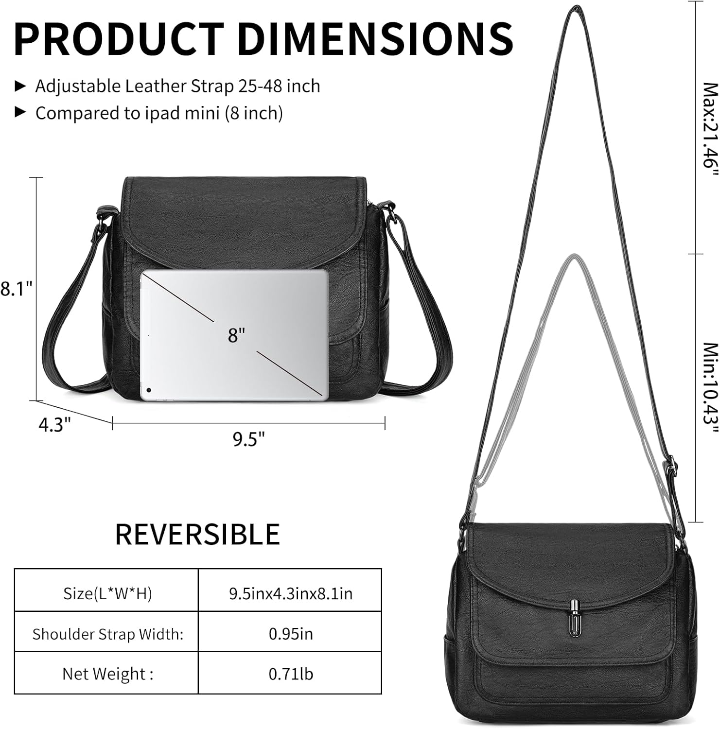 SENDEFN Crossbody Bags for Women, Soft Leather Crossbody Handbags Purses with Zipper Closure - Image 5