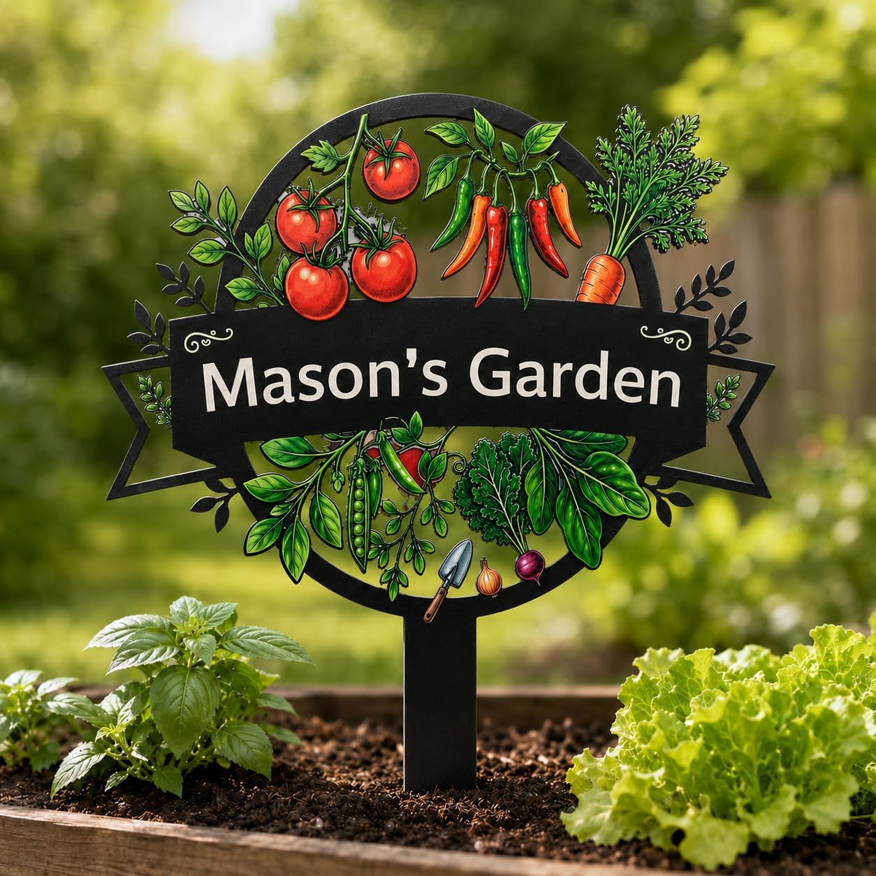 Personalized Garden Sign Custom Metal Garden Stake, Custom Name Yard Decor