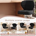 Chaise de bureau sans bras avec roues, PU Leather, Support Lombaire Adaptable hauteur chaise pivotante ergonomique support lombaire space économie design roues lisses pour bureau à domicile chambre étude