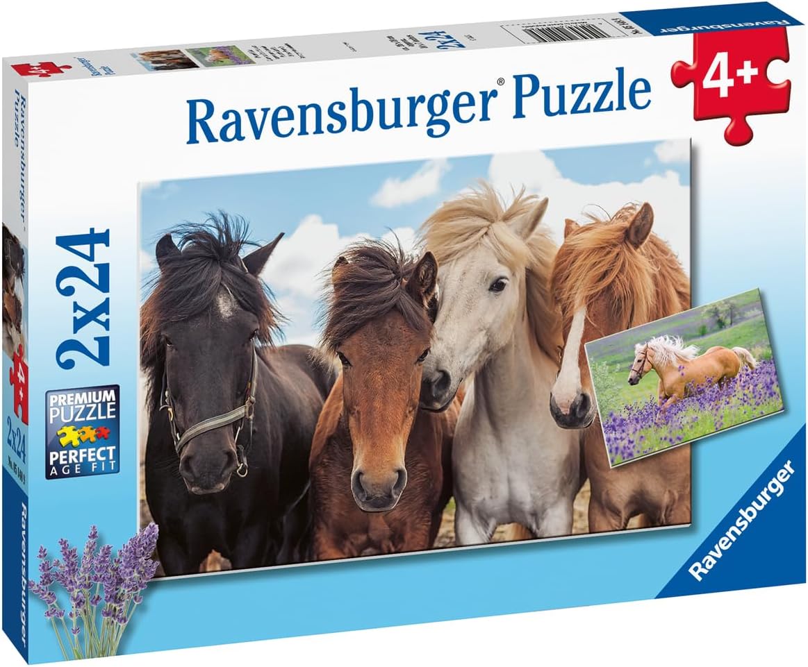 Ravensburger Children's Puzzle 05148 Horse Love Horse Puzzle for Children from 4 Years with 2 x 24 Pieces