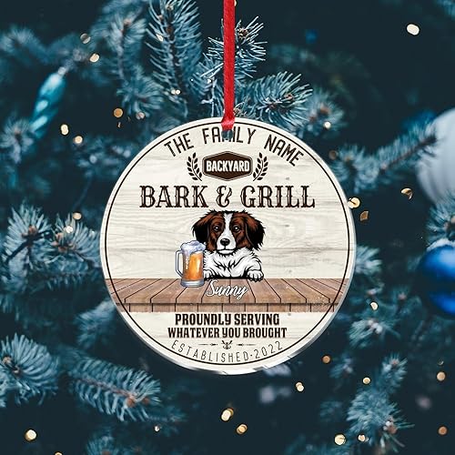 Vista 142 de SILYHEART Presa Canario Christmas Acrylic Ornament Dogs Welcome Ceramic Christmas Keepsake Family Dog Name Funny Christmas Memorial Gifts for Mom