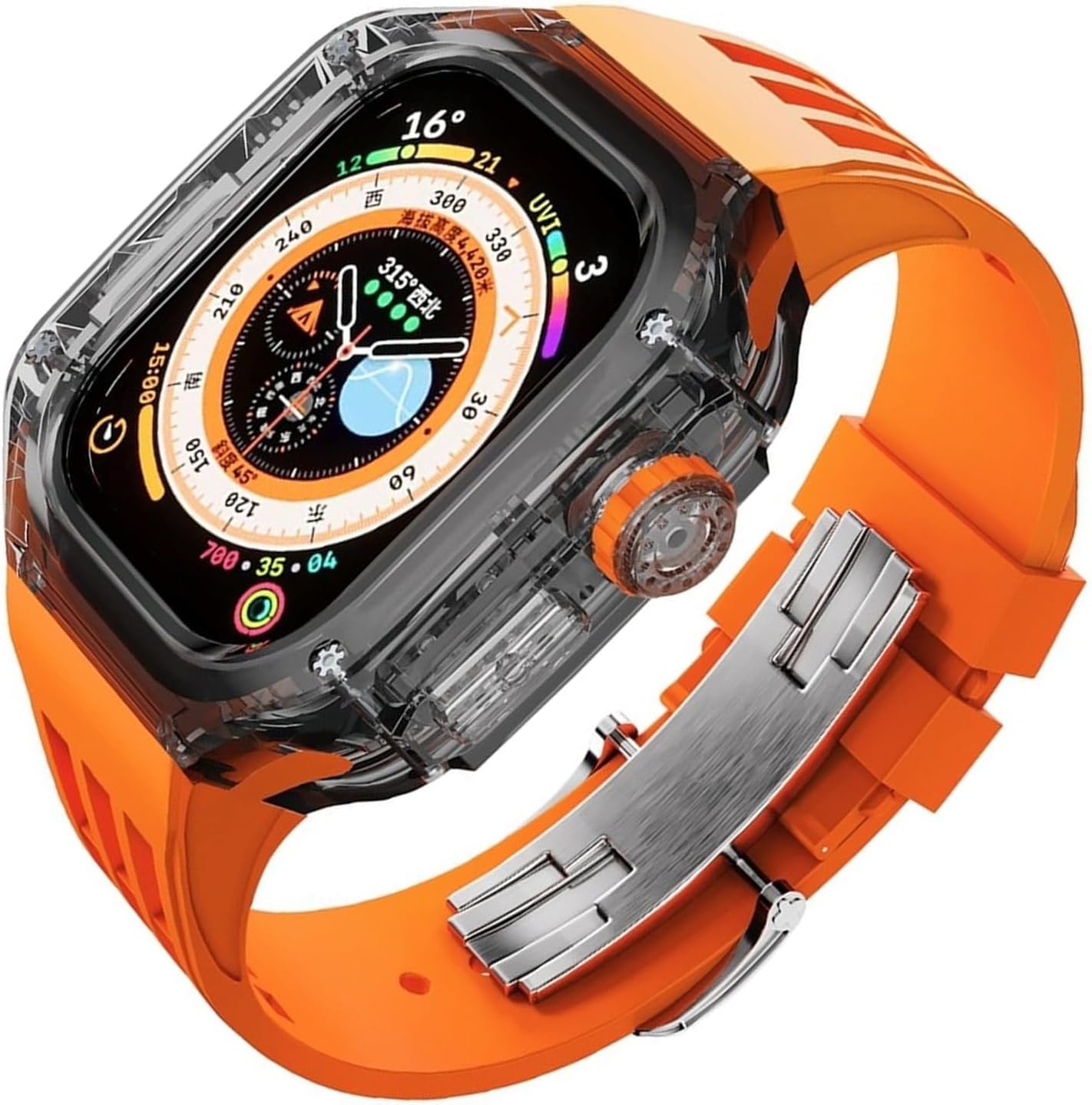Kit de conversion avec fermoir en métal pour protection Apple Watch 49mm