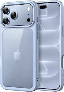 JETech iPhone New Pro Max用透明背面防撞手机壳(浅蓝色)