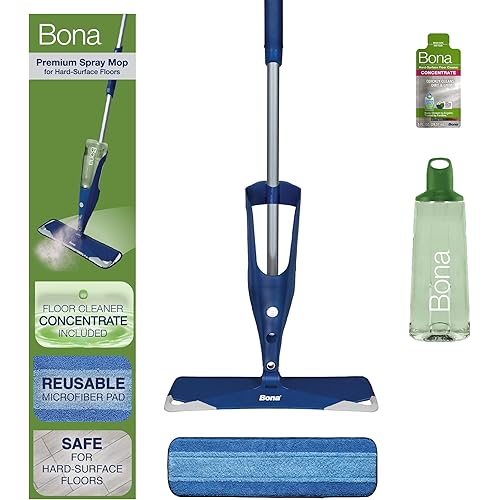 Bona Multi-Surface Floor Premium Spray Mop - Includes Multi-Surface Floor Cleaner Concentrate and Machine Washable Microfiber Cleaning Pad - For Stone, Tile, Laminate and Vinyl LVT/LVP Floors