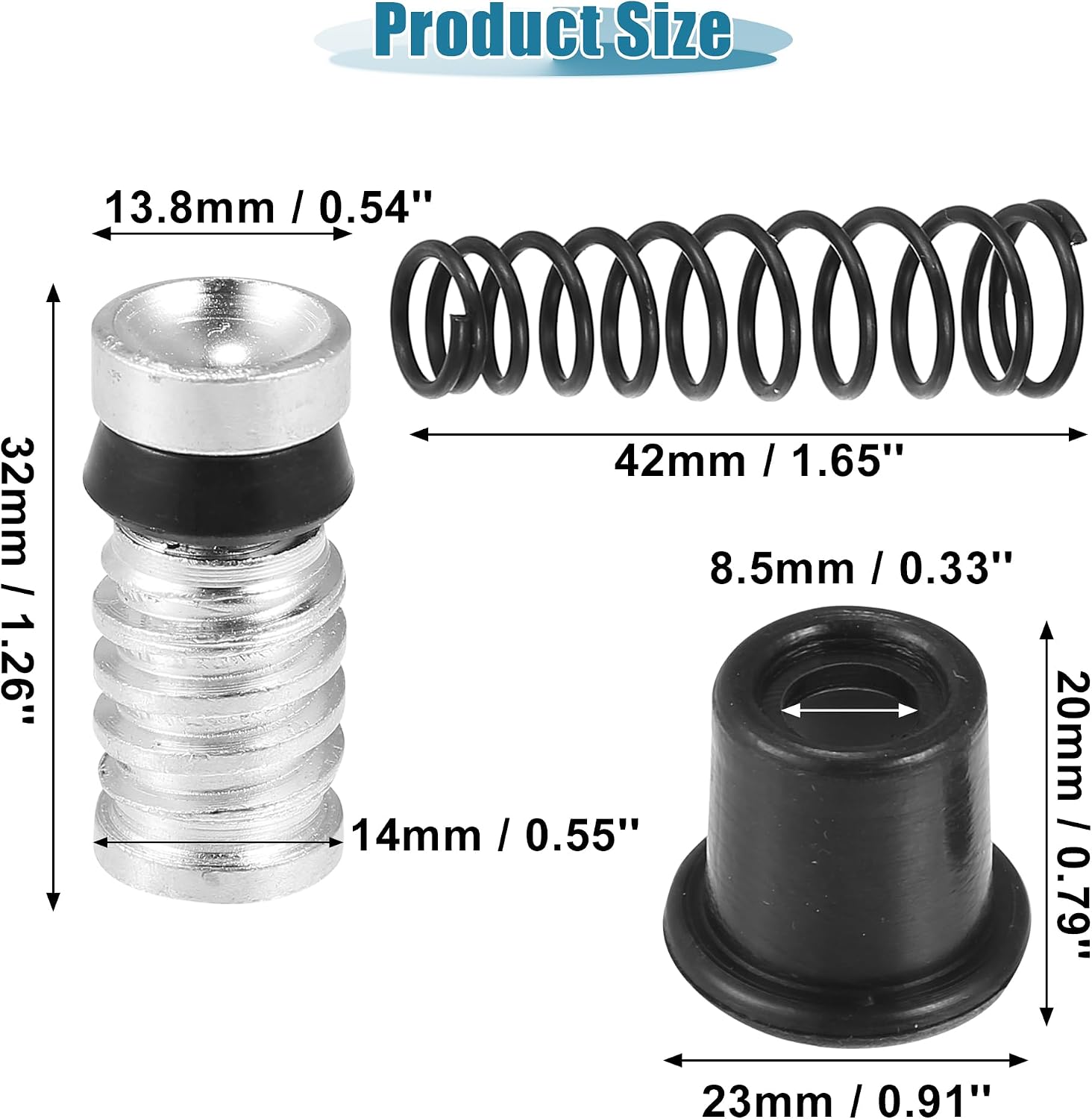 Motoforti 1 Set Piston in Line Pump Repair Kit Master Cylinder Piston Rigs Repair Accessories Motorcycle Clutch Brake Pump for Motocross Scooter 14mm