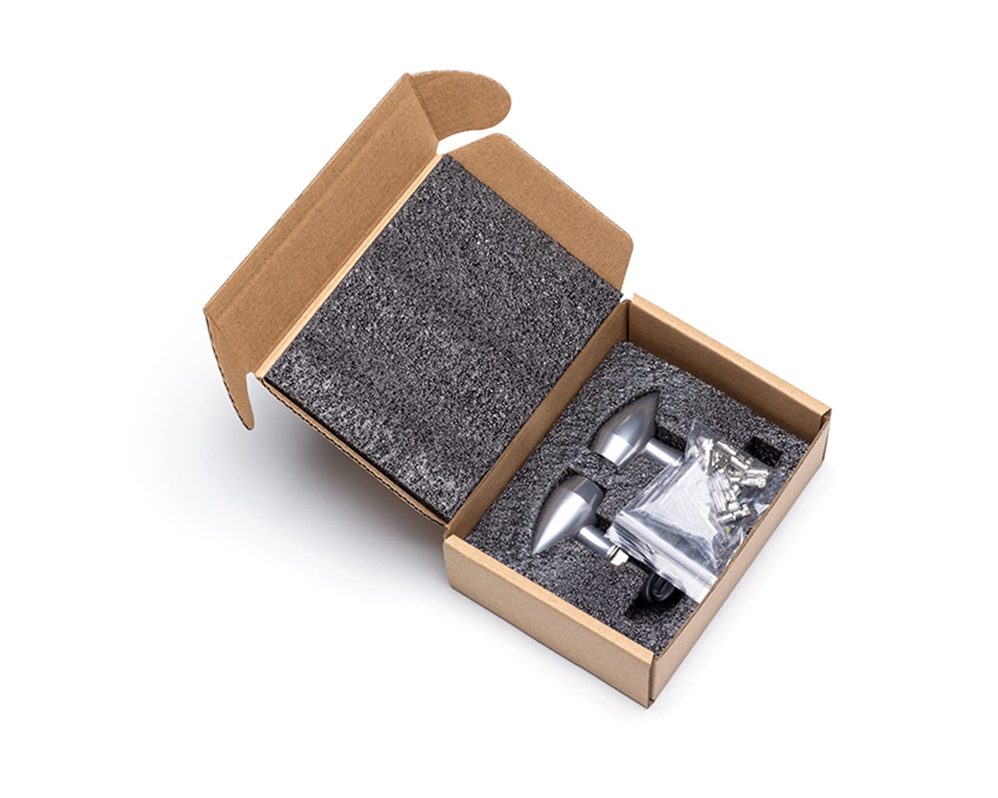 Alchemy Parts Mini clignotants courts arrière de moto avec paire de feux de freinage arrière intégrés intégrés en aluminium poli