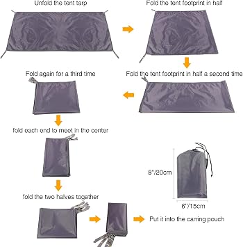 REDCAMP Waterproof Camping Tarp, Grey/Green 4 in 1 Multifunctional Tent Footprint for Camping, Hiking, Backpacking