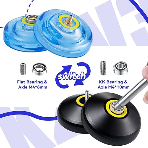 Miniatura 3 de MAGICYOYO Yoyos responsivos para niños principiantes, paquete de 2 Pro Yoyo, truco de doble función, Yoyo V3 + Yoyo K2 de cristal con 12 cuerdas de