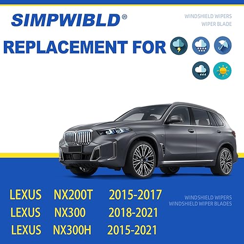 Vista 26 de SIMPWIBLD 3 limpiaparabrisas de repuesto para Hyundai Santa Fe/2013-2016 Mazda CX-5/2001-2007 Toyota Corolla 2007-2012, repuesto de equipo original