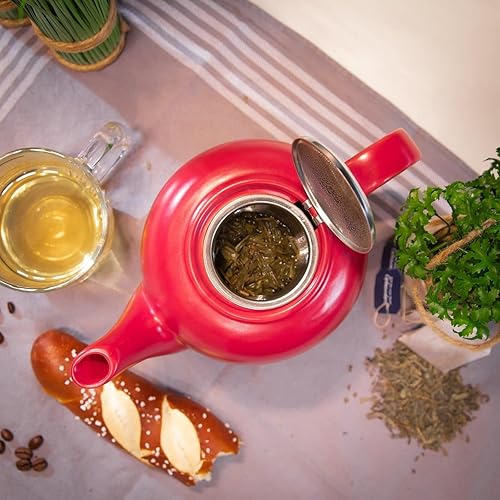 Miniatura 9 de Küchenprofi London - Tetera de cerámica con infusor de acero inoxidable, 8 tazas, color gris