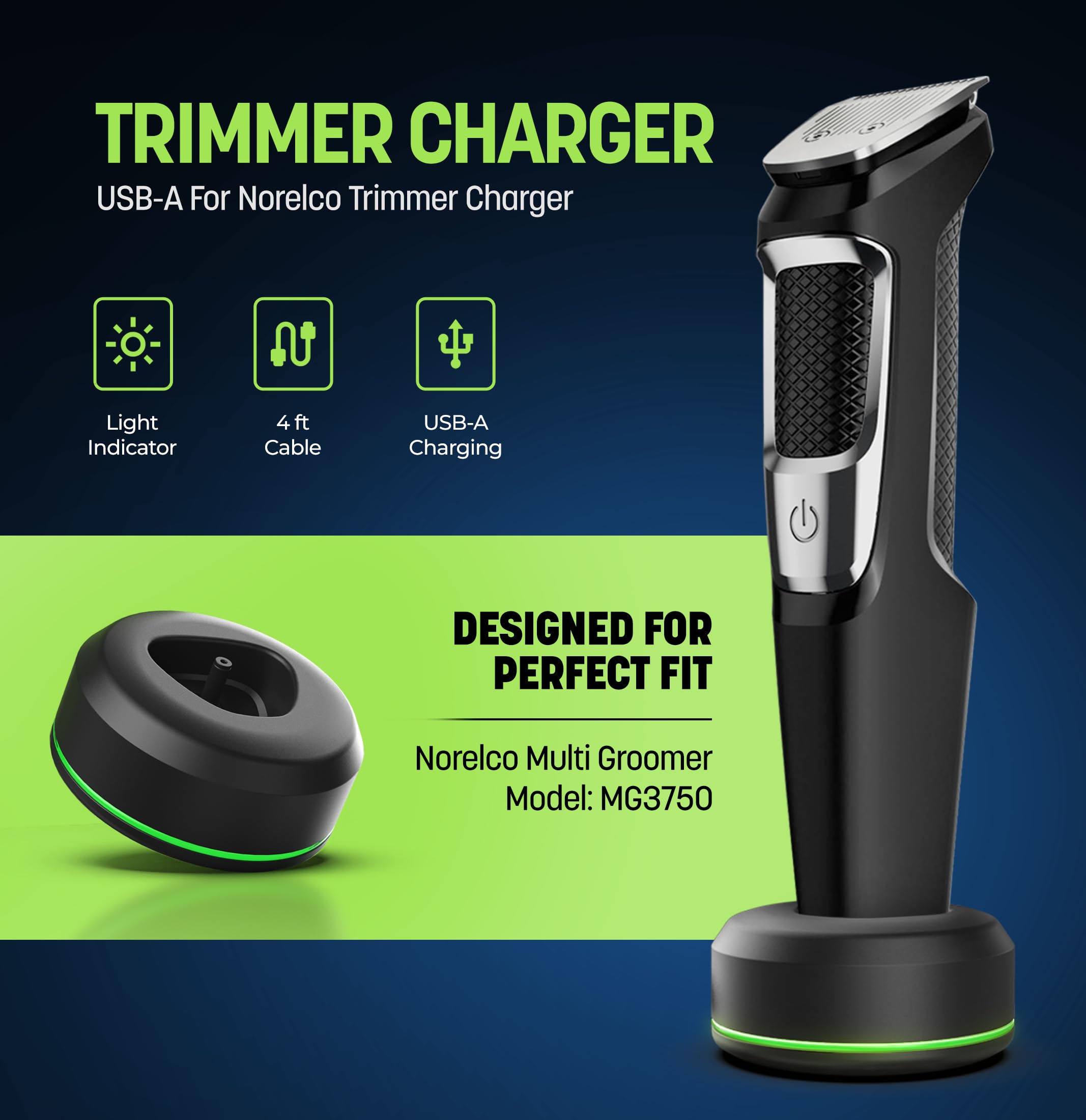 GALVANOX Stand Charger for Philips Norelco Multi-Groomer Trimmer - Thumbnail 5