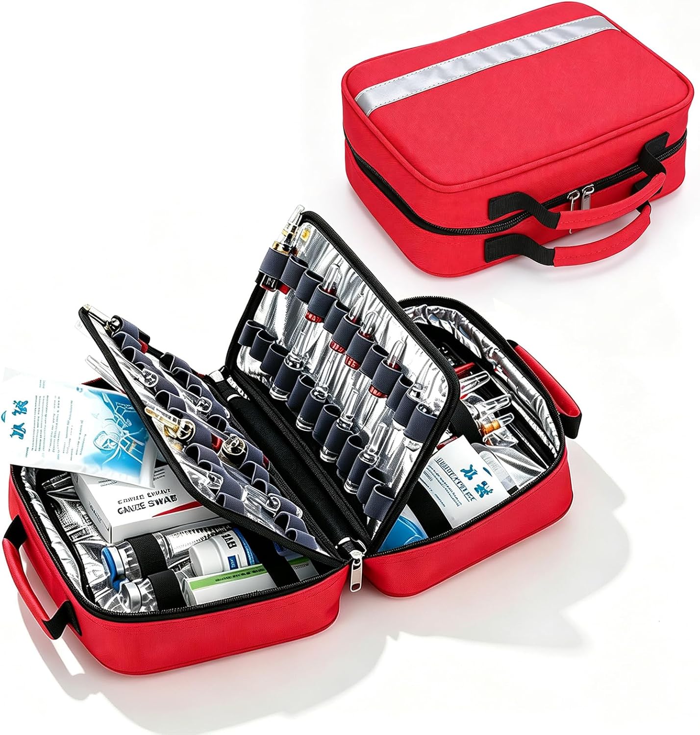 Insulated Medicine Bag Empty Medical Cooler Travel Med Manager Cooling Insulin Case Drug Bag Cooler Bag for Insulin Pens Cold Container Diabetics Med Cases Portable for Insulated Medication Traveling