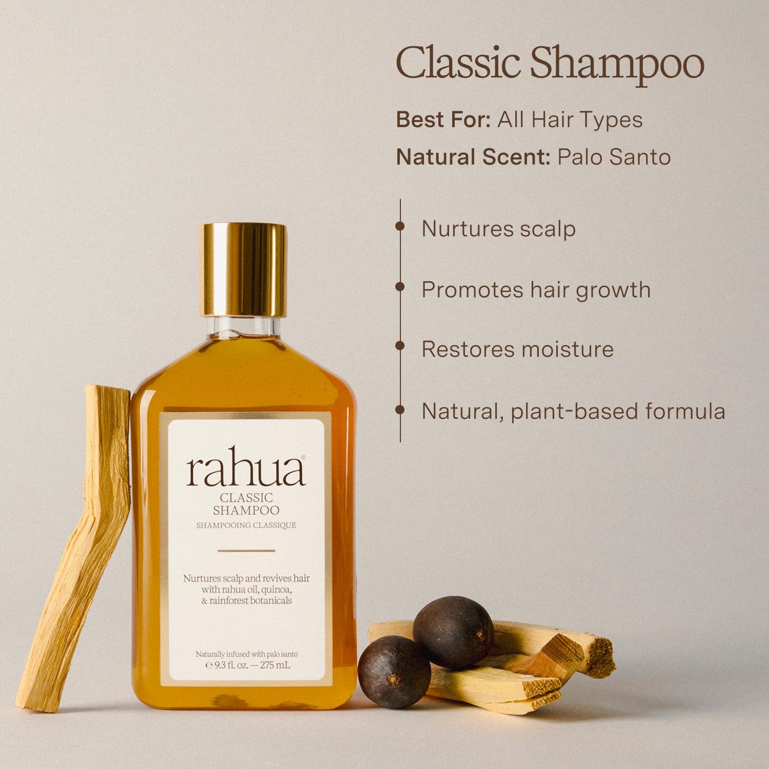 Rahua Classic Organic Shampoo for All Hair Types, 9.3 fl oz