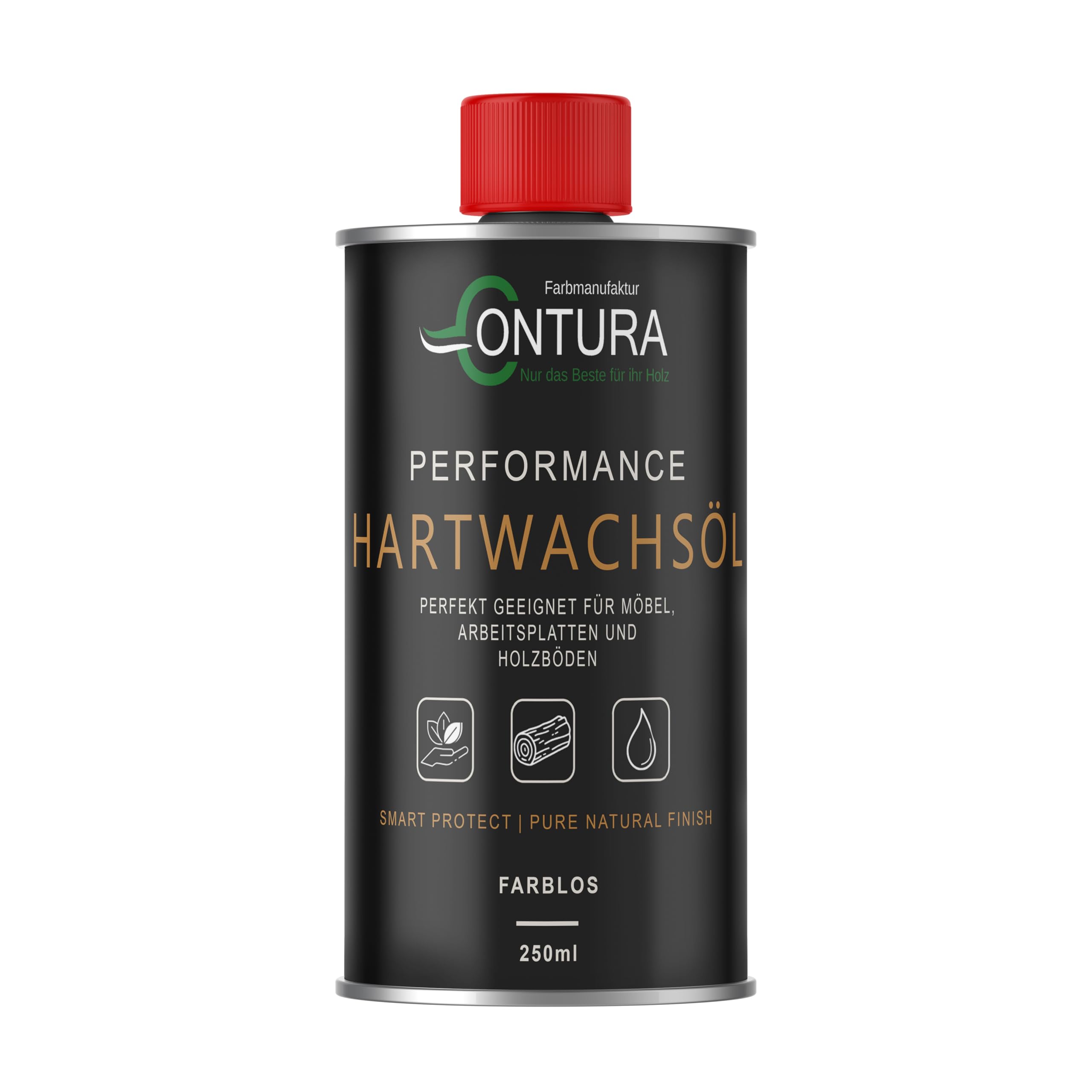 Contura Performance Hartwachsöl Farblos Natur Holz-Öl Parkett Treppen Möbel Pflegeöl (250ml.)