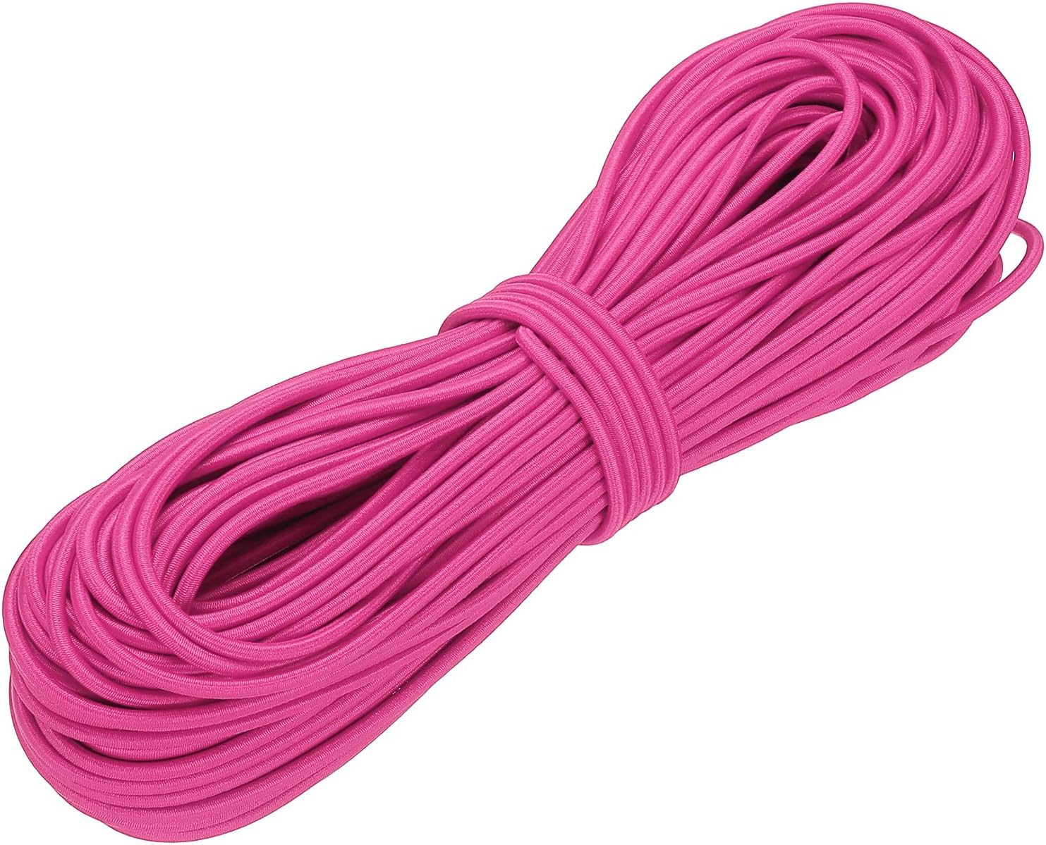 Shock Cord, Elastic Cord Marine Grade Bungee Rope Stretch String - Fitting for (DIY Projects - Sewing - Tie Downs - Tent Pole - Kayak Strap) 1/8 Inch x 100 ft & Hot Pink